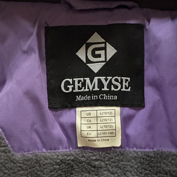 Amazon Kids Purple Puffer Jacket - Picture 2 of 5